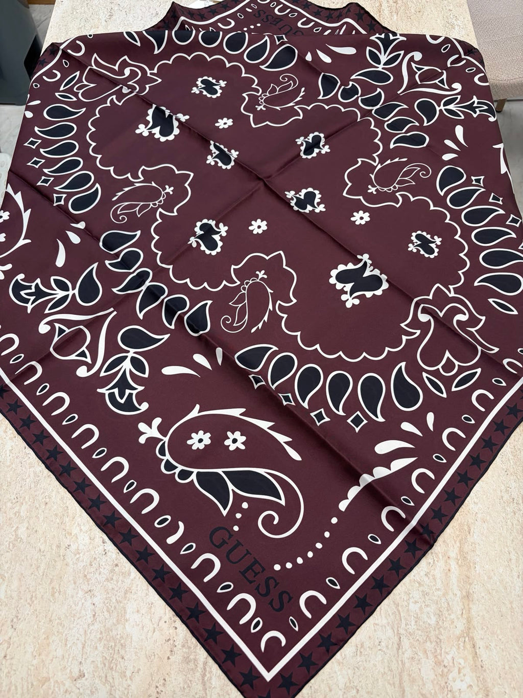 Twill İpek Eşarp Koyu Bordo