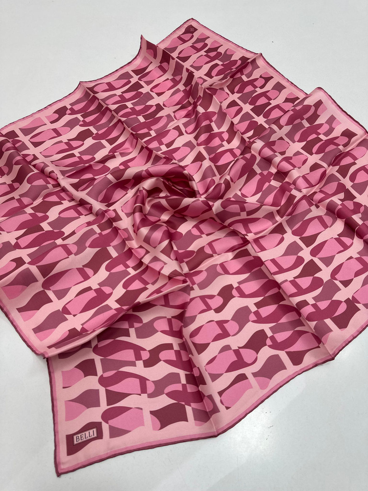 Belli'27 Kış Twill İpek Eşarp Pembe