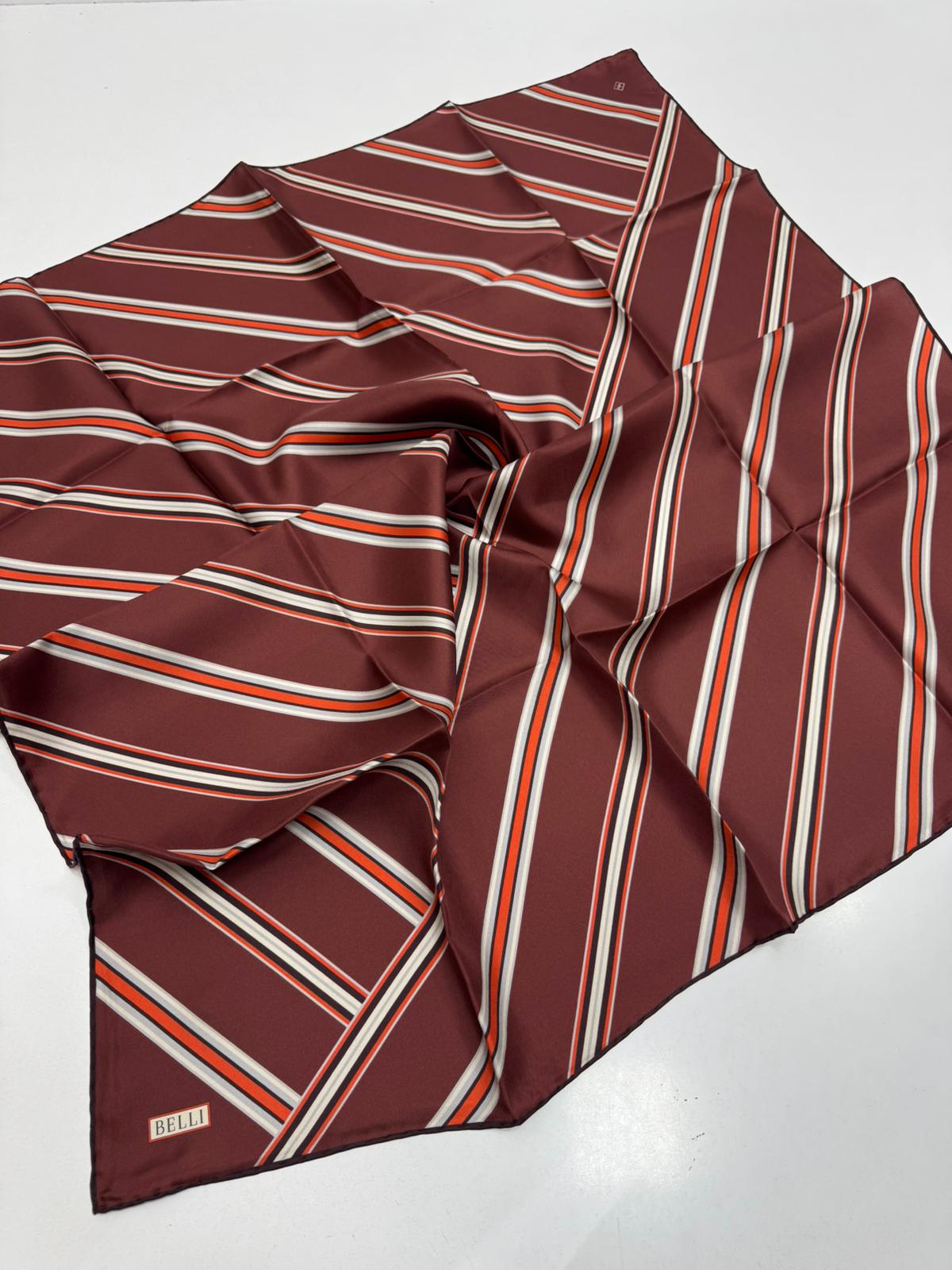 Belli'27 Kış Twill İpek Eşarp Bakır