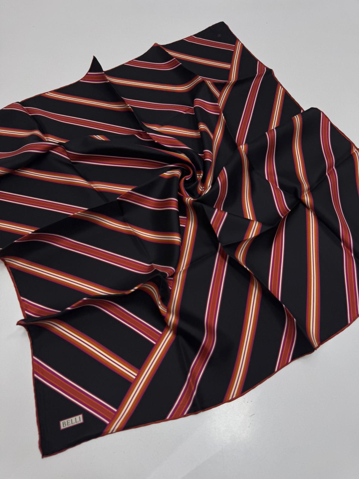 Belli'27 Kış Twill İpek Eşarp Siyah