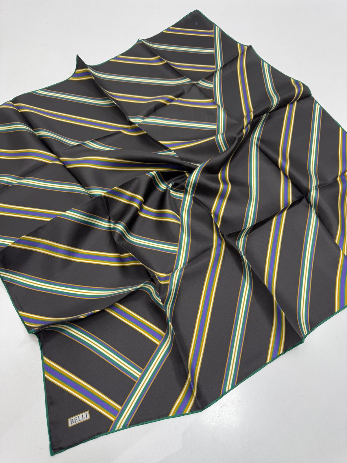 Belli'27 Kış Twill İpek Eşarp Füme