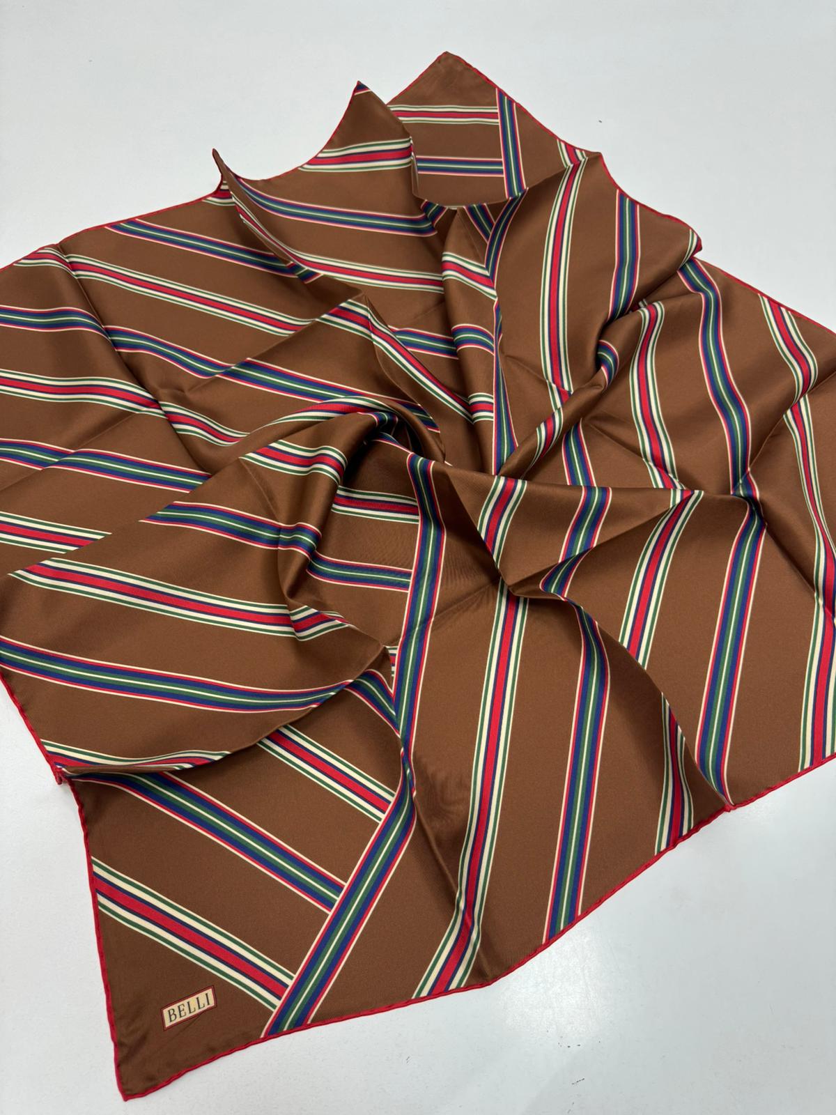 Belli'27 Kış Twill İpek Eşarp Taba
