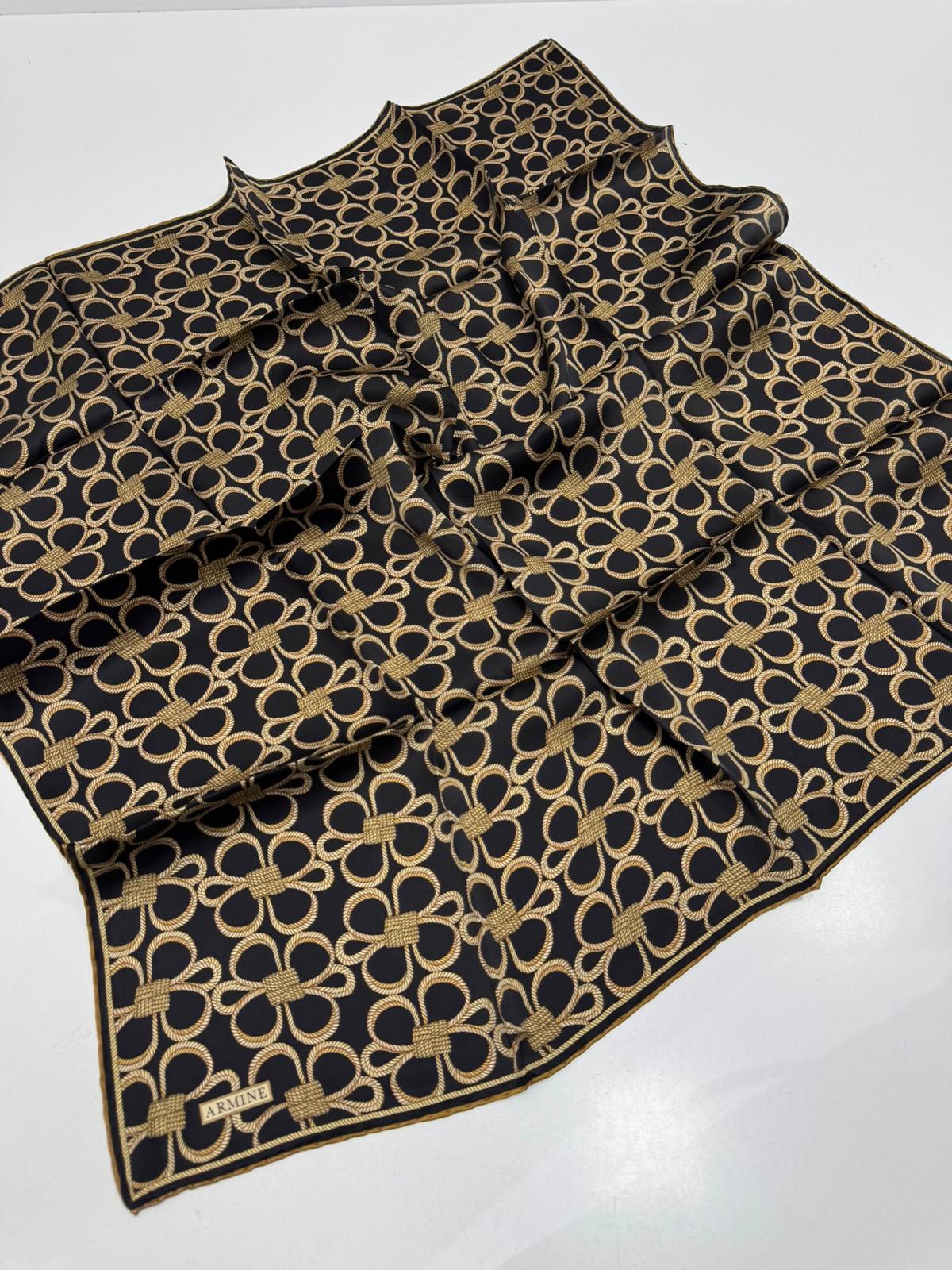 Armine '27 Kış Sezonu Twill İpek Siyah Gold