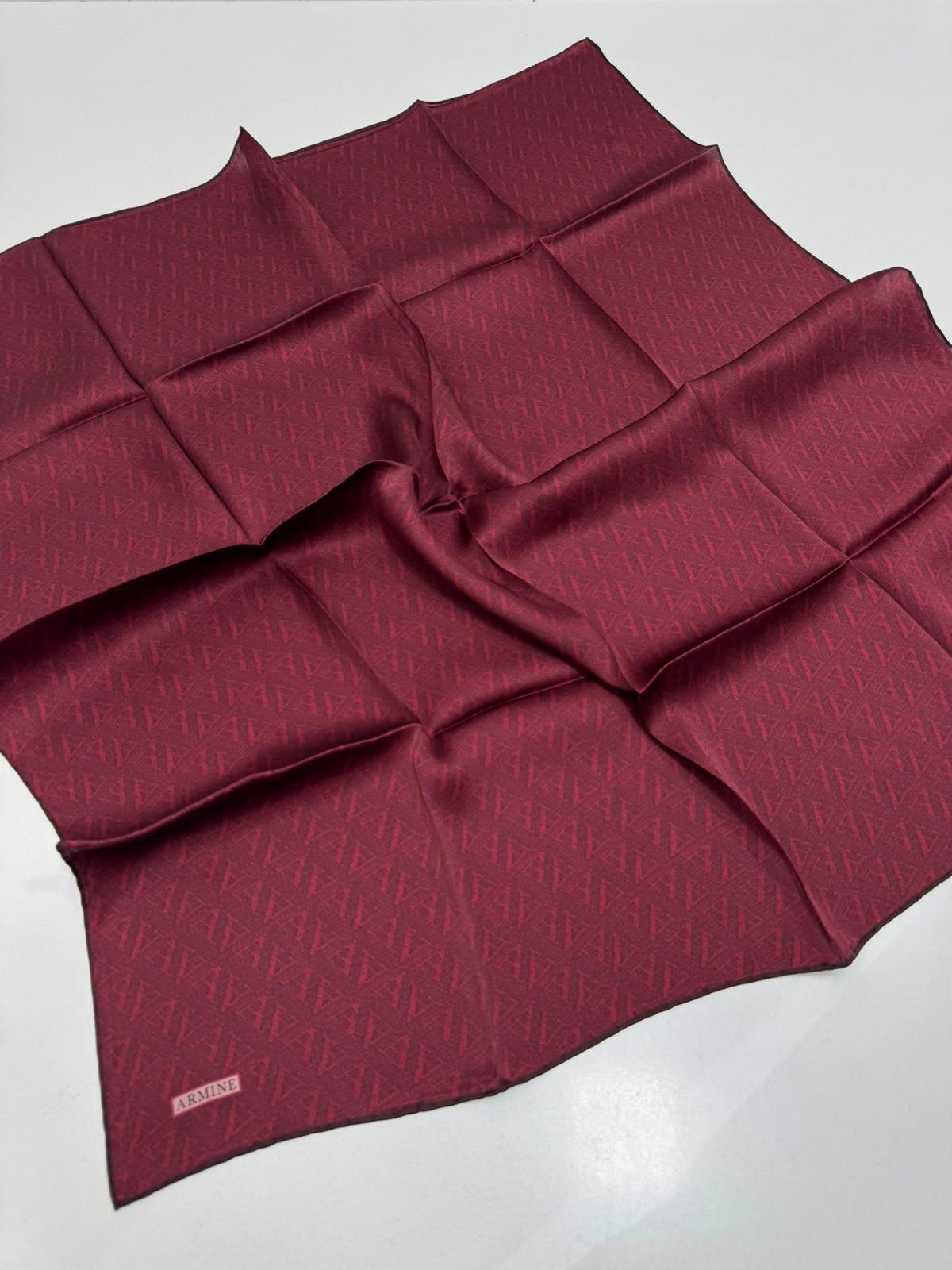 Armine '27 Kış Sezonu Twill İpek Logo Bordo