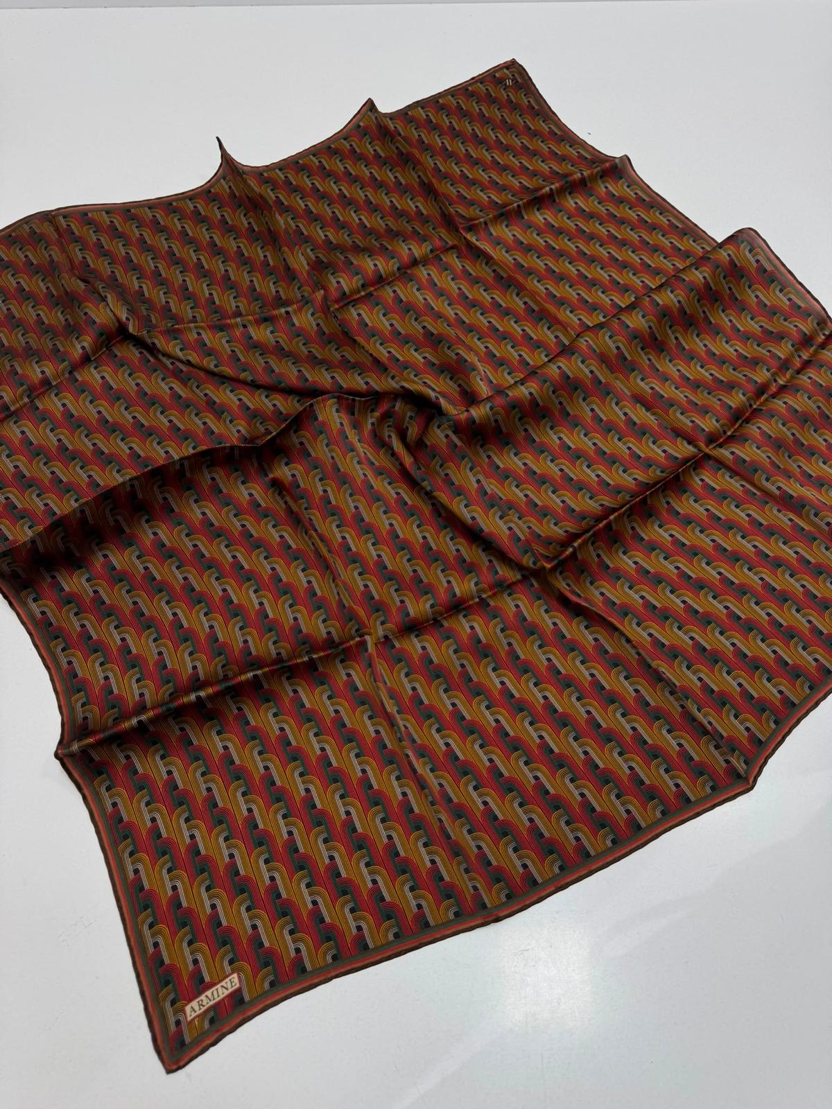 Armine '27 Kış Sezonu Twill İpek Kiremit-Haki