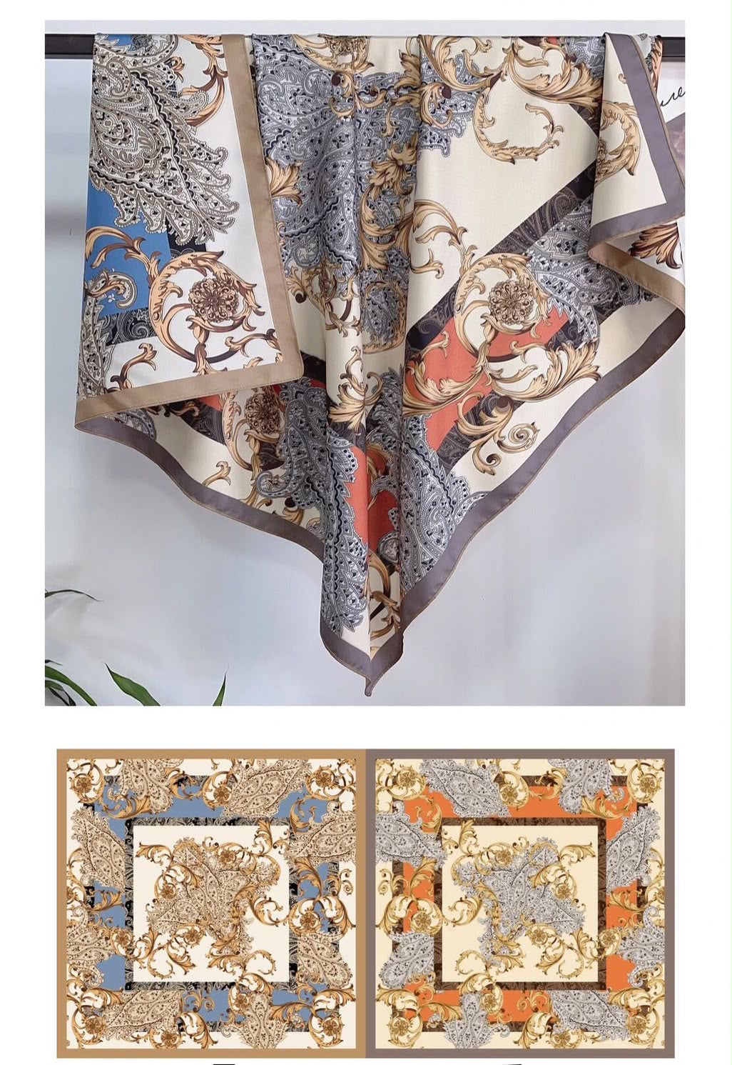 İthal Çift Taraflı Twill Eşarp Etro