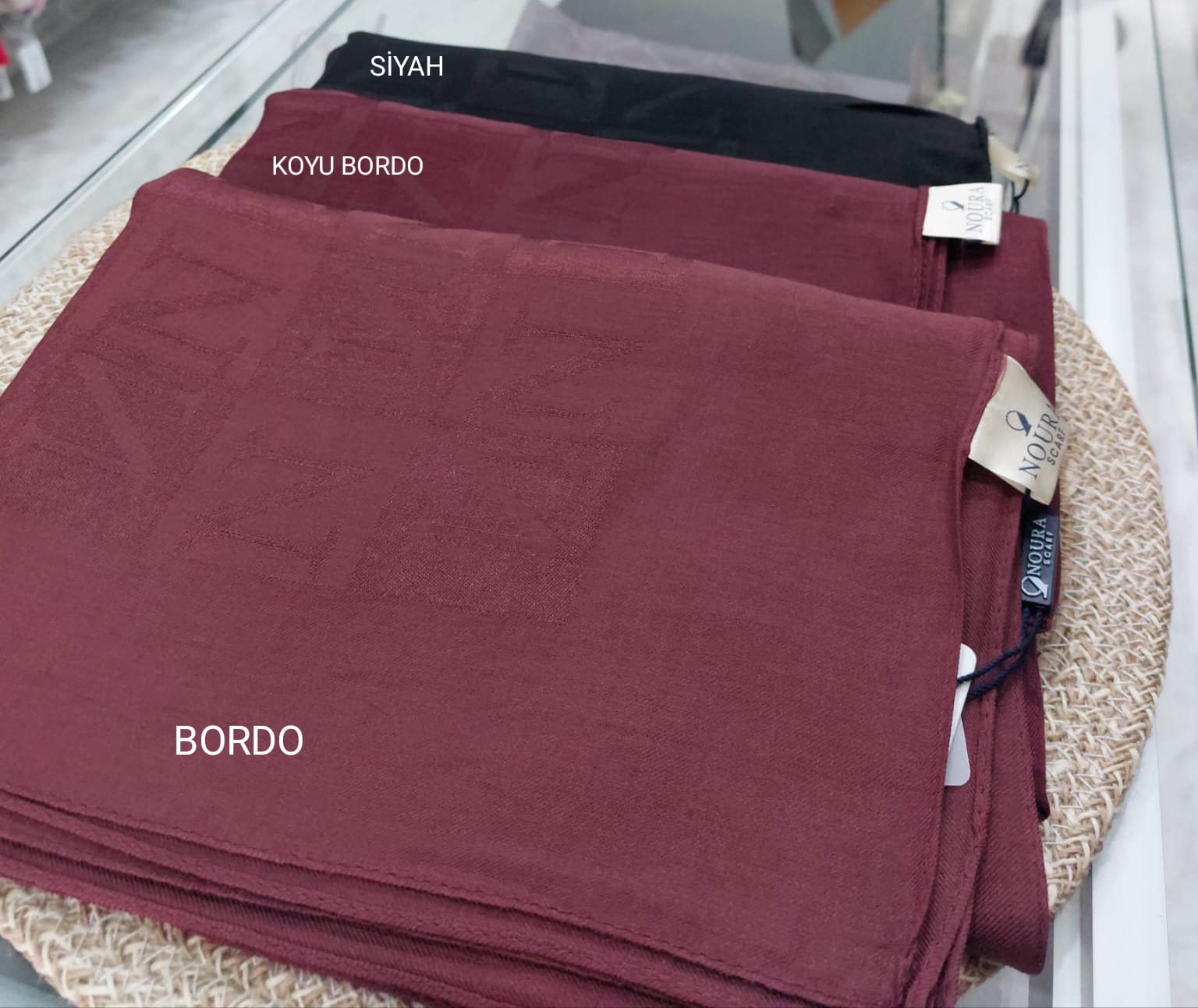 Noura Scarf Naia Şal Koyu Bordo