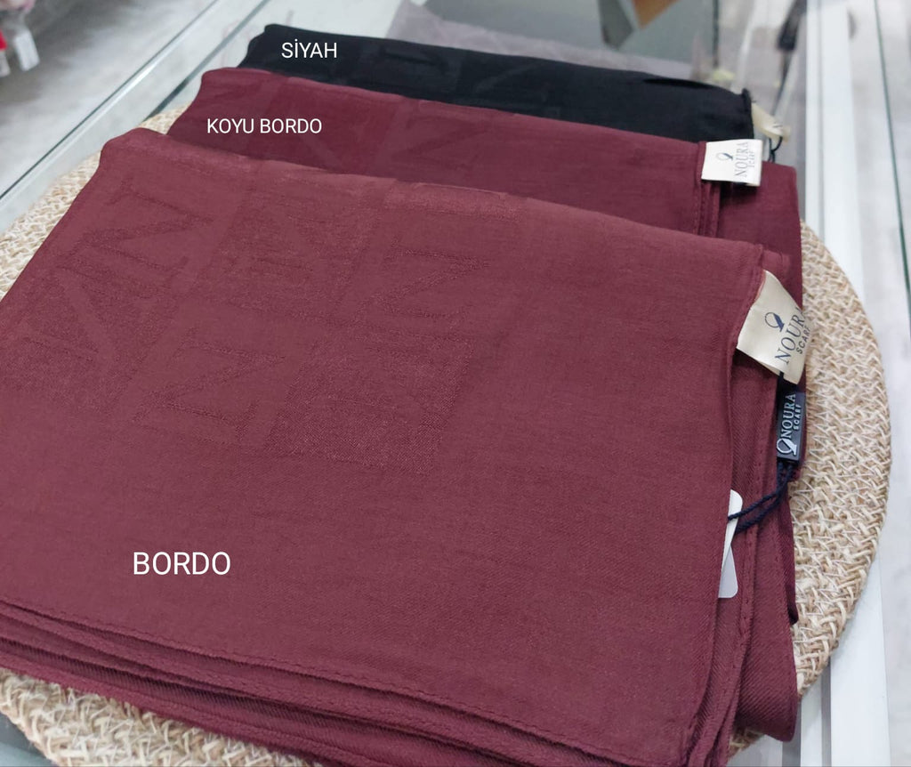 Noura Scarf Naia Şal  Bordo
