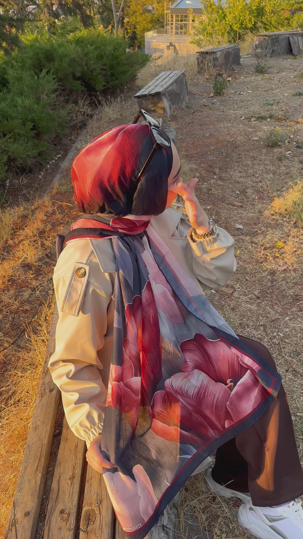 Lale Desenli Kraş Şal