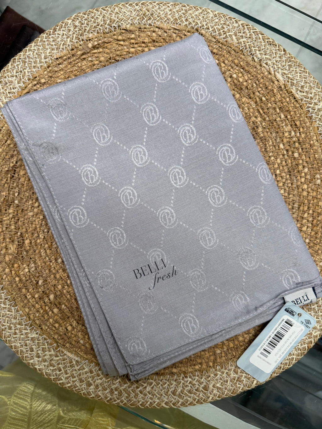 Jakar Monogram Logo Desen Şal Koyu Gri