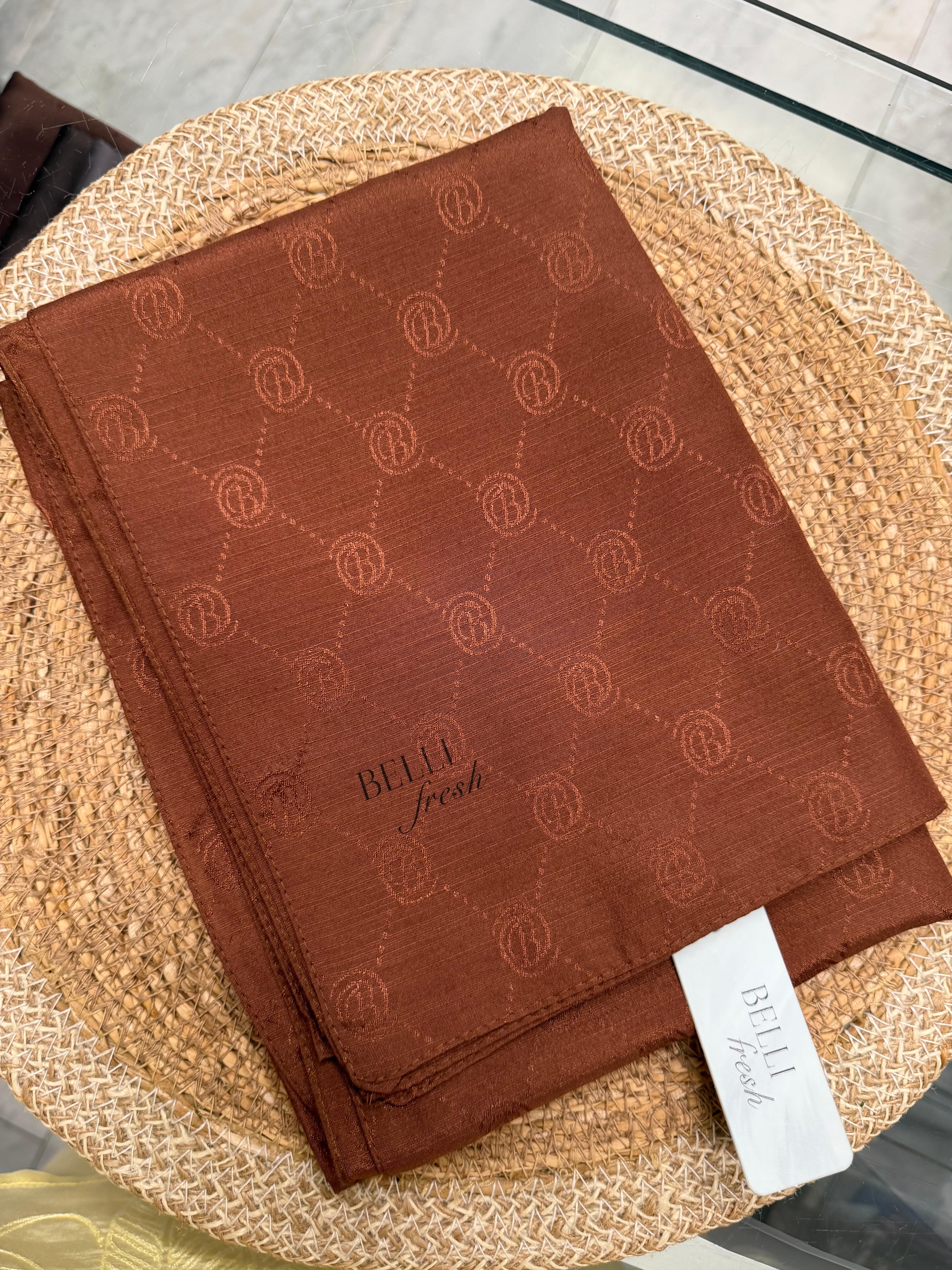 Jakar Monogram Logo Desen Şal Kahve