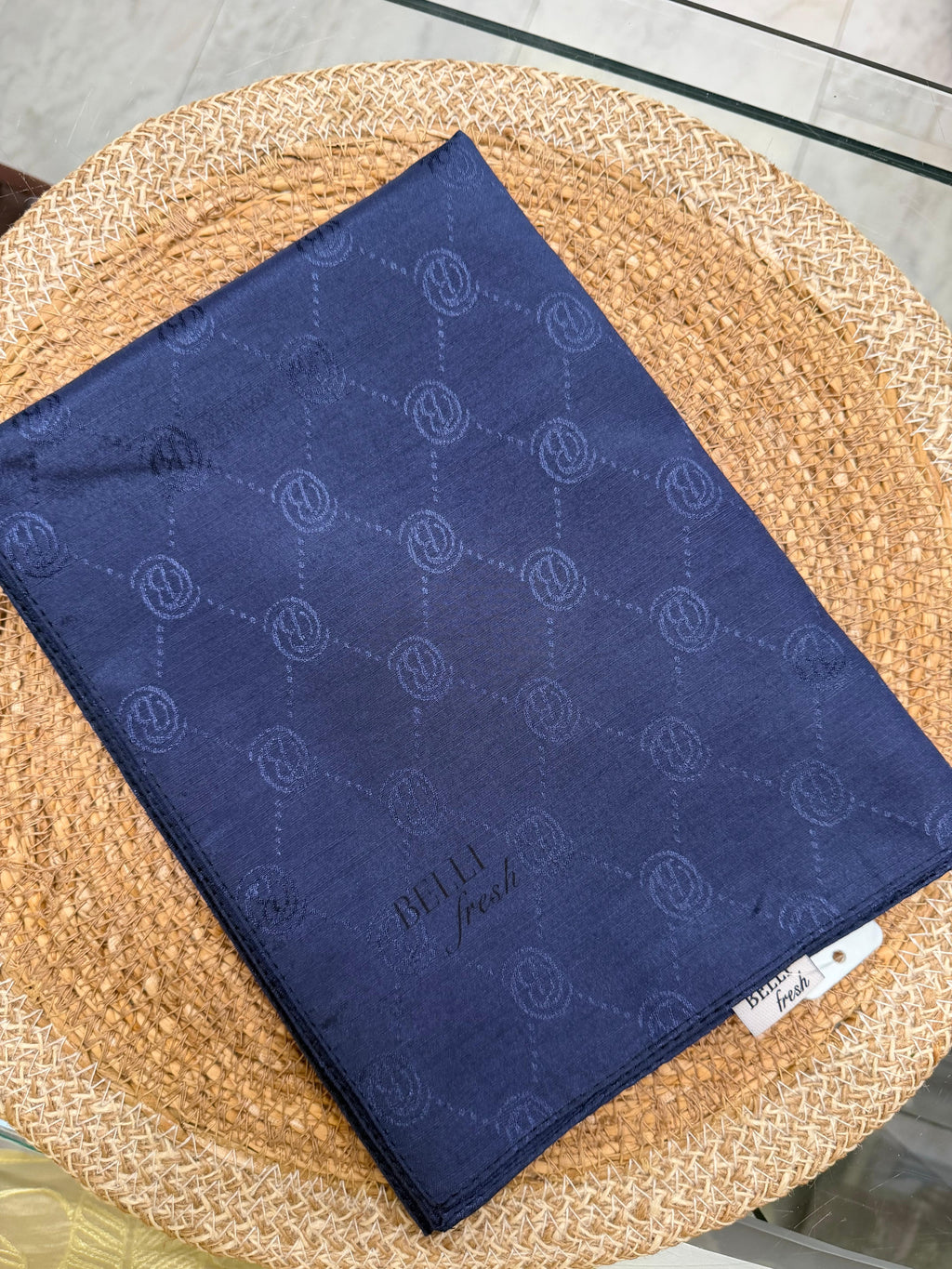 Jakar Monogram Logo Desen Şal Lacivert