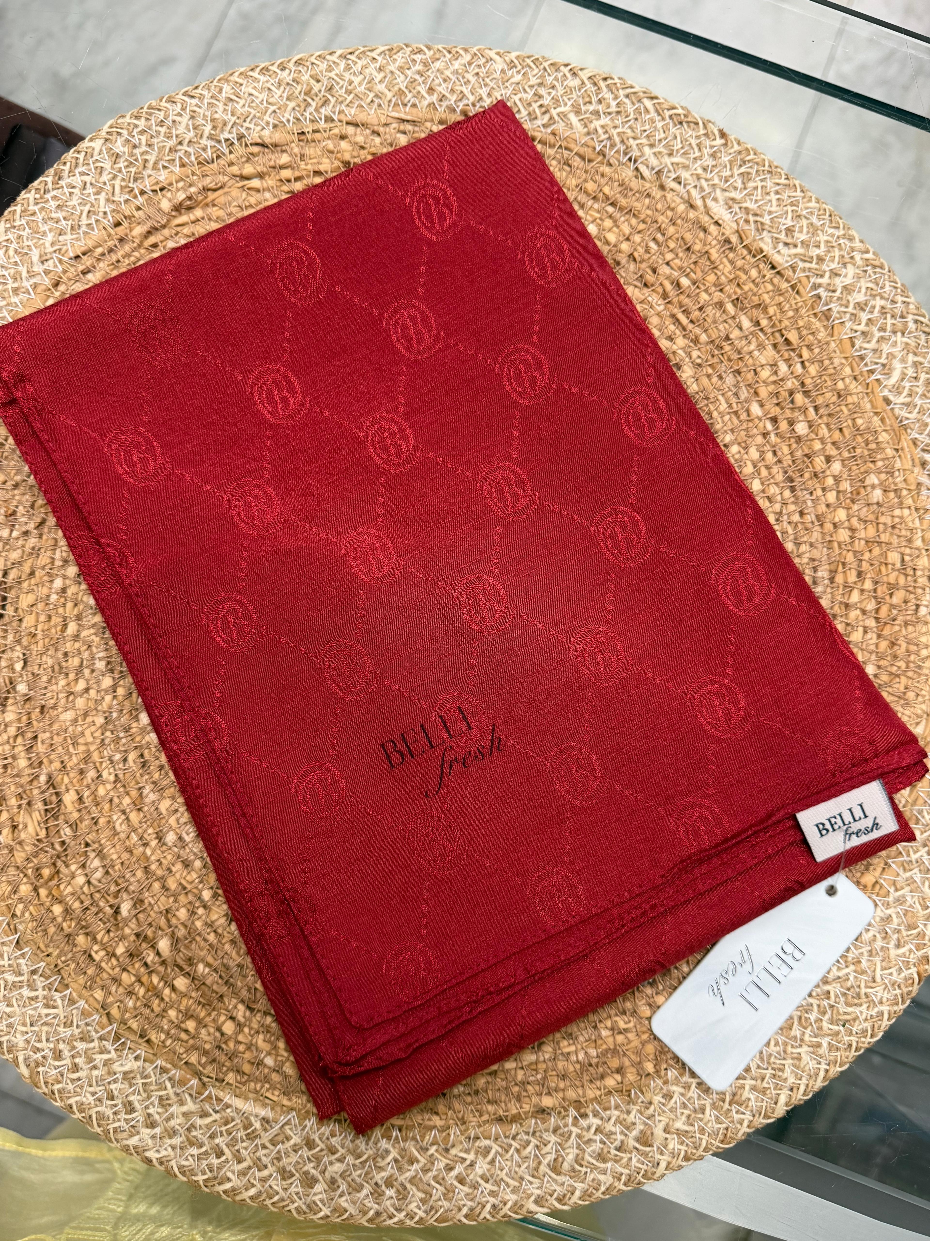 Jakar Monogram Logo Desen Şal Kırmızı